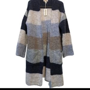 Anthropologie Pepin Alpaca Striped Cardigan Duster Sz. L